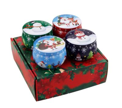 China Birthdays Christmas Decorations Tin Scented Candle Handmade Soy Wax Gift Box for sale