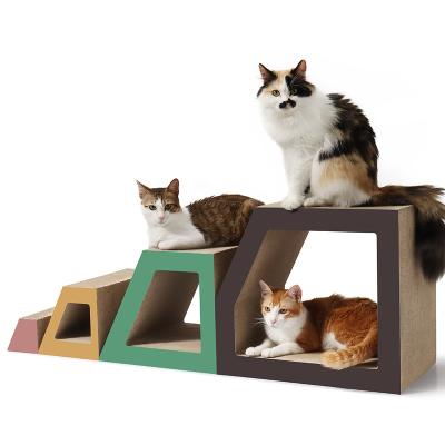 China ZhiZao Viable Brand New 4 in 1 DIY Cat Scratching Toy Custom Made Multiple Sizes Cat Scratching Lounge Bed for sale