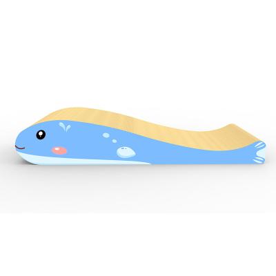 China Factory Price Sustainable Whale Shape Cat Scratcher Cardboard Scratch Pad Portable Unique for sale