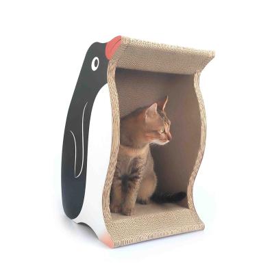 China Sustainable Shape Hot Cat House, Cardboard Cat Condo, Corrugated Penguin Scratching Bed for sale