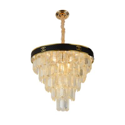 China Modern Design Large K9 Crystal Cristal Round Circular Luxury Clear Pendant Light for Living Room for sale