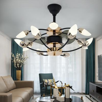 China Wholesale High Quality Modern Gold Crystal Chandelier Ceiling Fan With Remote Control for sale