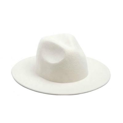 China White Leopard Fedora Felt Hat Women Men Kids Fedora Hats Big Wide Brim Plush Wool Custom Made for sale