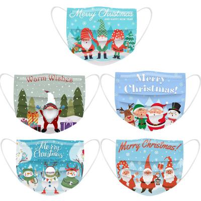 China Luxury New Year Christmas Printed 2022 Wholesale Custom Christmas Santa Claus Party Mask Fashion Masks Adults Kids for sale