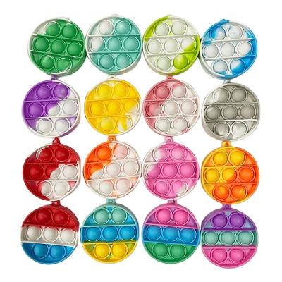 China Simple Silicone Mini Heart Fidget For Stress Bubble Noise Toy Key Chain Sensory Push Relief Shaker Toys for sale