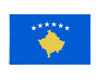 China 3x5FT Wholesale Polyester Hanging Silk Print Hanging Kosovo National Flag for sale