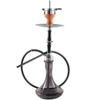 China Large Stainless Steel Hookah Set Alloy Cigarette Arab Single Stem Bar Tube Real Glass Hookah Shisha for sale