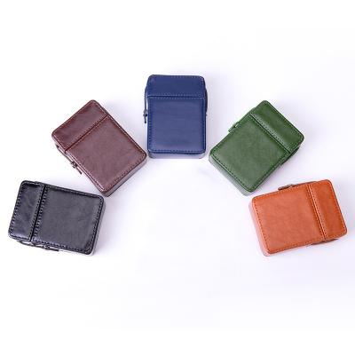 China PU selling high quality case for cigarette box made of PU leather with extra pocket slot for a lighter for sale