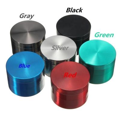 China Metal lighters and glitch grinderSmoking Grinding Smoking Set Cigarette Box Smoking Accessories 4 Layer 63mm Zinc Alloy Grinder Manual Flat for sale