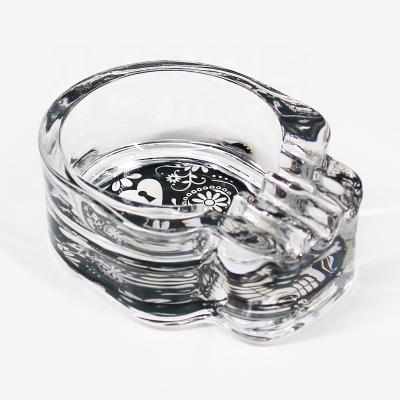 China Wholesale direct Ghost creative glass head material ashtray glass ashtray manufacturers transparent glass ashtray for sale