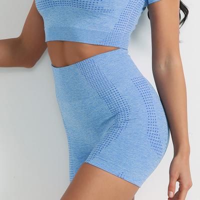 China Breathable High Waist Sports Shorts Seamless Lift Up Butt Gym Sniffles Yoga Shorts Women Fitness Summer Workout Gym Shorts for sale