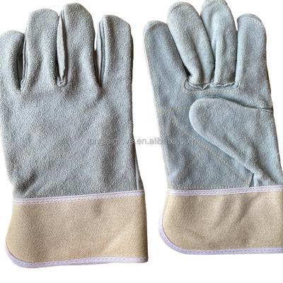 China 2022 New Product Anti-Slip Industrial Work Safety Reinforced Palm Welding Cow Split Leather Gloves For Construction for sale