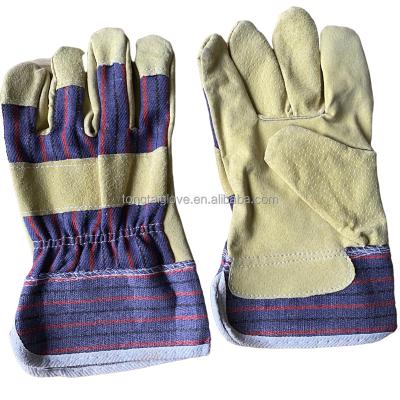 China Durable Nantong Anti-Slip Glove Factory Pig Split Leather Work Gloves Half Leather Liner Protective Custom Work Gloves Safety for sale