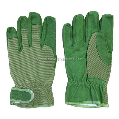 China China Factory Green Microfiber Fabric Anti-Slip Wear Resistant Comfortable Garden Custom Gloves Custom Work Gloves for sale