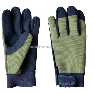 China 2022 Wholesale Microfiber Green Gloves Safety Work Protective Gloves Artificial Leather Anti-slip Gardening Gloves for sale