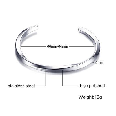 China TRENDY Vintage Stainless Steel Bangle For Women Men Twisted Cuff Bangle Gentlemen Unisex Casual Jewelry for sale