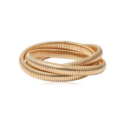 China FASHIONABLE multi layered punk exaggerated gold cuban thick color charm bangle elastic bracelets for women jewelry for sale