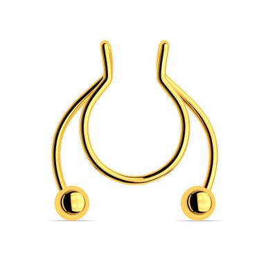 China Cute/Romantic Shaped Piercing Rock Nose Ring Hoop Septum Rings Stainless Magnet Steel Nose Body Jewelry Hip Hop for sale