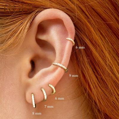 China TRENDY Small Circle 925 Sterling Earrings Aros Bone Ear Ring Girl Nose Ear Bone Hoop Earrings Tiny Women/Men for sale