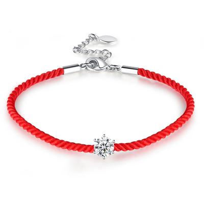 China Cute/Romantic Austrian Round Crystal Charm Bracelets For Women Boho Jewelry Women's Red Line Trendy Pulseras Rope Bracelet Bangles for sale