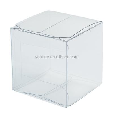 China 4inch Size Recyclable Custom Square Plastic Packaging Clear Favor Box for sale