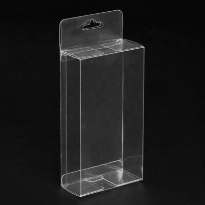 China Recyclable Transparent Crystal Clear PVC PET Plastic Box With Hanger for sale