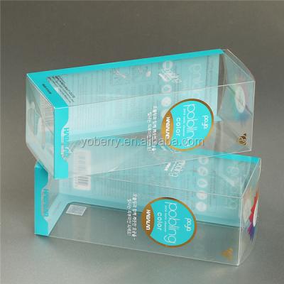 China Recyclable Cosmetic Packaging Box Custom Printing With Gold Stamping PET Plastic Box for sale