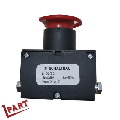 China Tipo interruptor de botón de la emergencia de la parada S100 36V 60A de la seta del camión de plataforma de la carretilla elevadora en venta