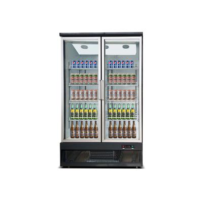 China Upright 2 glass door pepsi fridge deep freezer refrigerator commercial cooler for sale