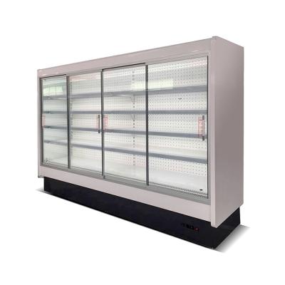 China Display Showcase Stand Cabinets Sliding Glass Door Refrigerator and Freezer Upright Refrigerated for sale