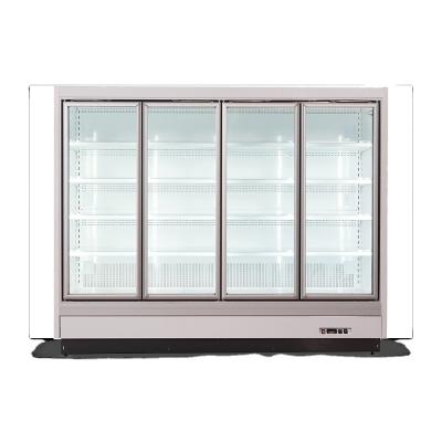 Cina new product supermarket beverage display cooler upright sliding glass door refrigerator showcase milk refrigerator in vendita