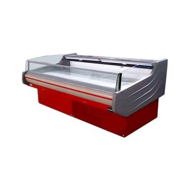 China Open service cooler counter fresh meat chicken fish display freezer for supermarket for sale