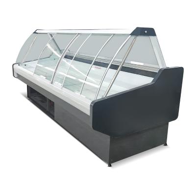 China self-contained service counter display refrigerator showcase for patisserie and cooked meat butcher equipment for sale