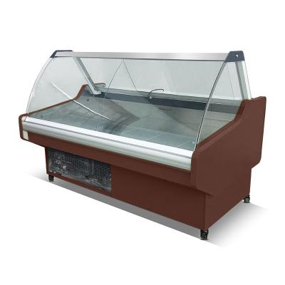 China Powder coated stainless steel glass door deli chiller display produced meat,sushi for sale