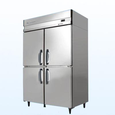 China commercial upright freezer stainless steel half refrigerator half freezer 220V fridge freezer for sale