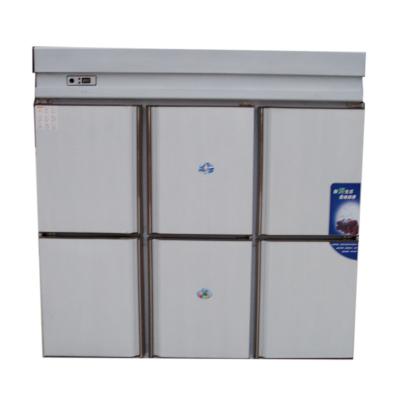 China 6 Door Commercial Refrigerator, Hotel Kitchen Freezer Equipment Stainless Steel for sale