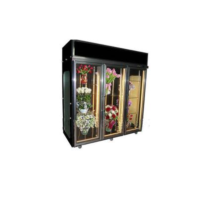 China Air cooling equipment 2 glass doors floral display refrigerators for sale