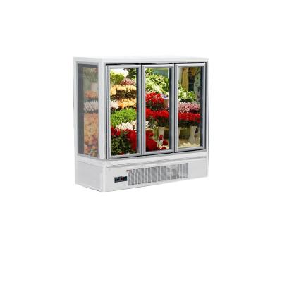 China Commercial 3 glass door used flower display refrigerator for flower shop for sale