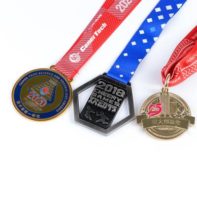 China Europe China Manufacturer Die Casts 3D Design Medal Custom Sports Marathon Metal Running Medal With Ribbon Commemorative Coin for sale