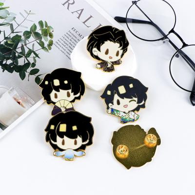 China Japan Custom Metal Badge Lapel Pin Cartoon Comic Cartoon Zinc Alloy Die Cast Badge Mounted Pin Soft & Hard Enamel Gold Customization for sale