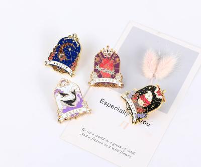 China Creative Cute Europe Cartoon Series Alloy Brooch Badge Decoration Clothing Bag Hat Accessories for sale