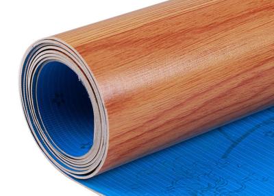 China Wood Grain PVC Vinyl Flooring Roll / Commercial Indoor Flooring for sale