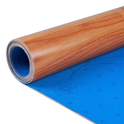 China Vinyl PVC Flooring Roll Sponge Floor Wood Design 1.83m / 2m Width for sale