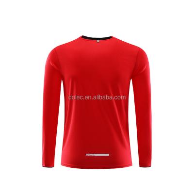 China Dolec QUICK DRY Personalized T-Shirt Soft 100% Polyester Ultra White Crewneck Quick Dry Men's Long Sleeve T-Shirt Sports T-Shirt for sale