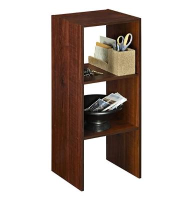 China Movable kd solid wood wooden corner wall furniture 5 layers rustic wooden mdf board bookshelves for sale