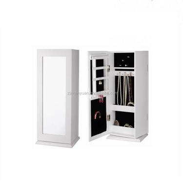 China Modern MDF Wooden Integral Standing Mirror With Jewelry Cabinet for sale