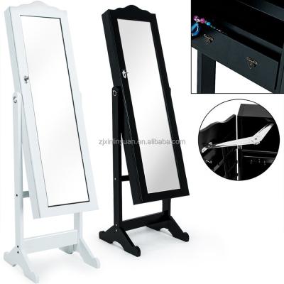 China (Other) adjustable floor staning hang integral wall mounted over the door long powell mirror jewelry box for sale