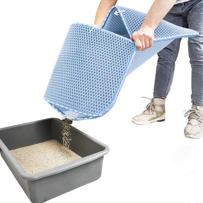 China Pet Stored Cat Litter Mat Kitty Litter Trapping Mat Honeycomb Double Layer Mats No Phthalate Urine Waterproof Easy Clean Scatter for sale