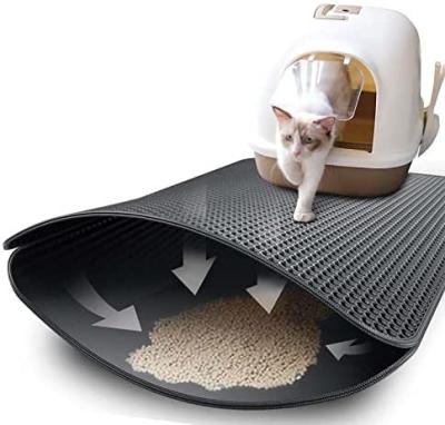 China Garbage Stored Mat Design Waterproof Urine Proof Kitty Litter Mat Honeycomb Double Layer Bin Trapping for sale