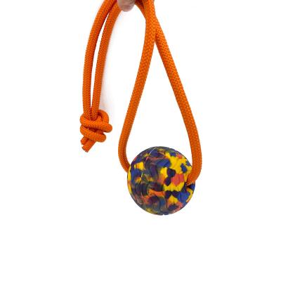 China Stored Portable EVA Ball For Dog Colorful Pet Rope Ball Portable Interactive Chew Toys Ball With Rope. for sale